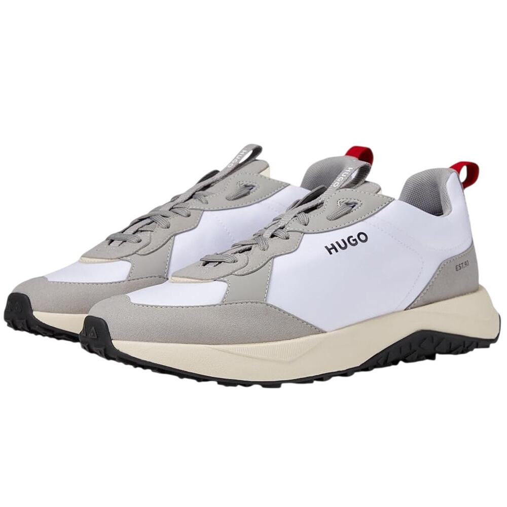 HUGO Mens Kane Runner Sneakers US 11 EU 44 White Athletic NIB